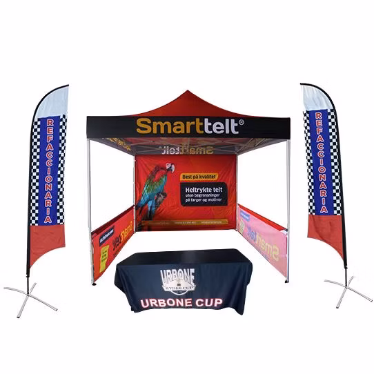 Auvent plié de tente de publicité de logo fait sur commande de tente de salon commercial